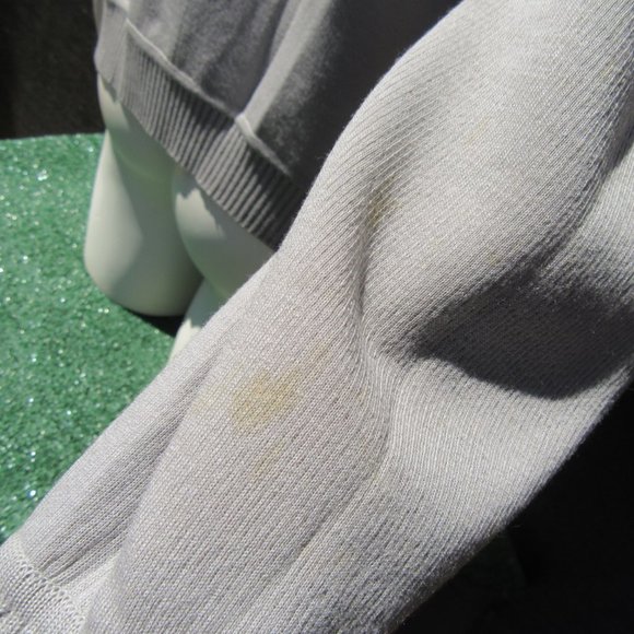 Vintage St. Croix Knits Suede & Wool Gray Grandpa Sweater Cardigan Size XL - Picture 4 of 8